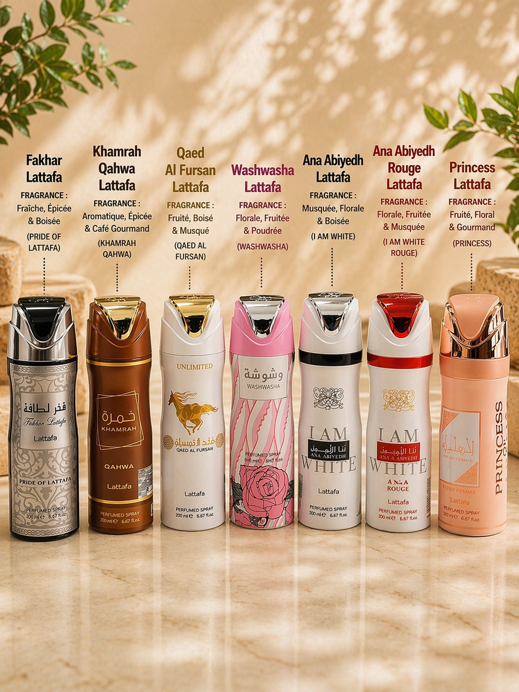 Déodorants parfumés Lattafa 200ml – Fragrances luxe longue durée