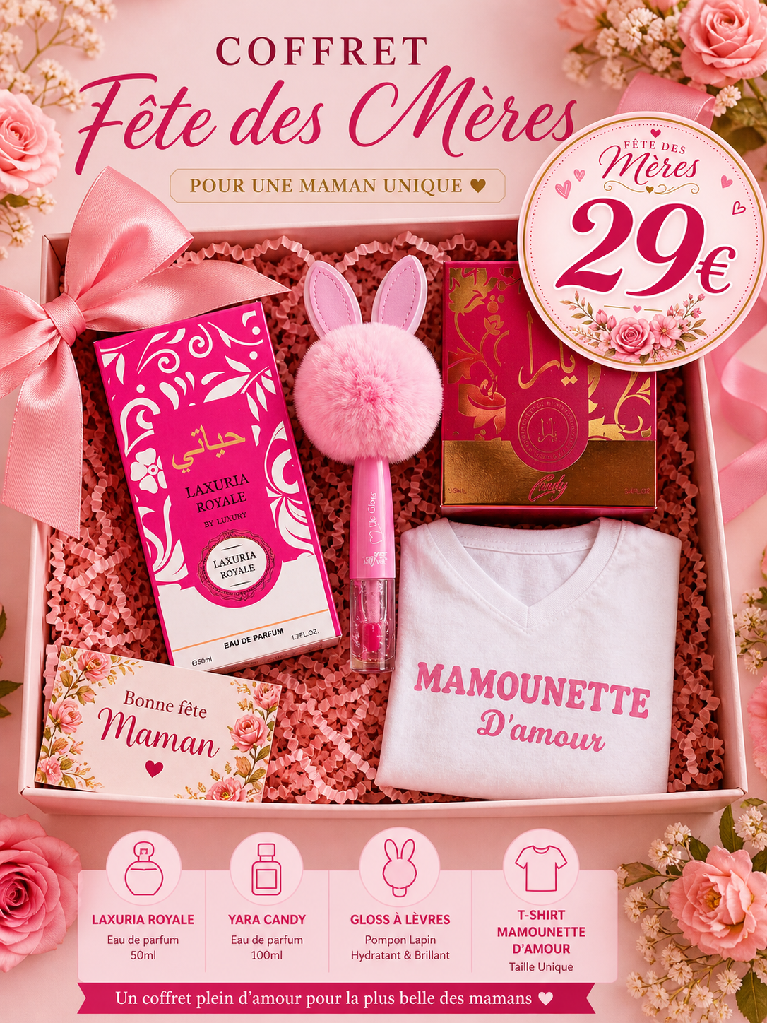 Coffret Fête des Mères Premium – Cadeau Maman Élégant à 29€