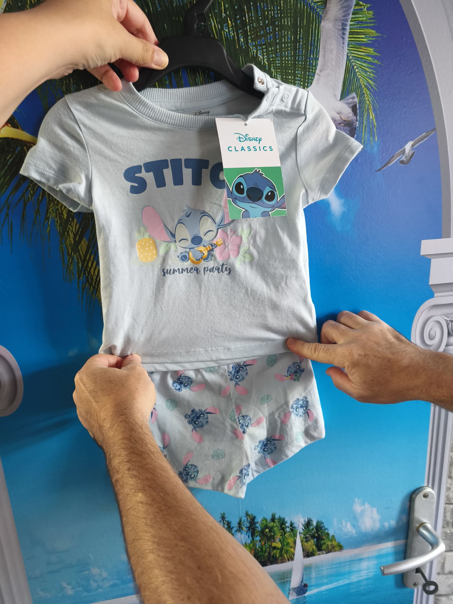 Ensemble bébé Disney Stitch Summer Party bleu - 2 pièces - 12 mois
