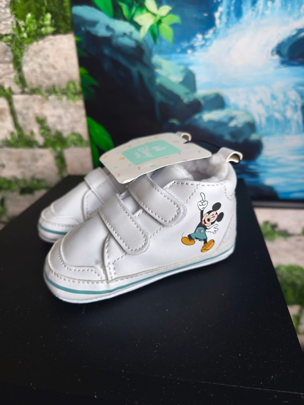 Chaussures Bébé Disney Mickey Blanches à Scratch