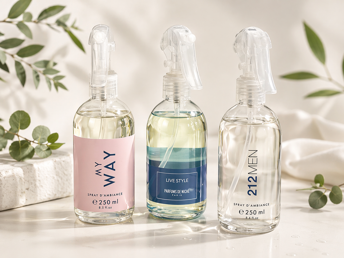 Sprays parfumés maison, textile et voiture – Senteurs longue durée