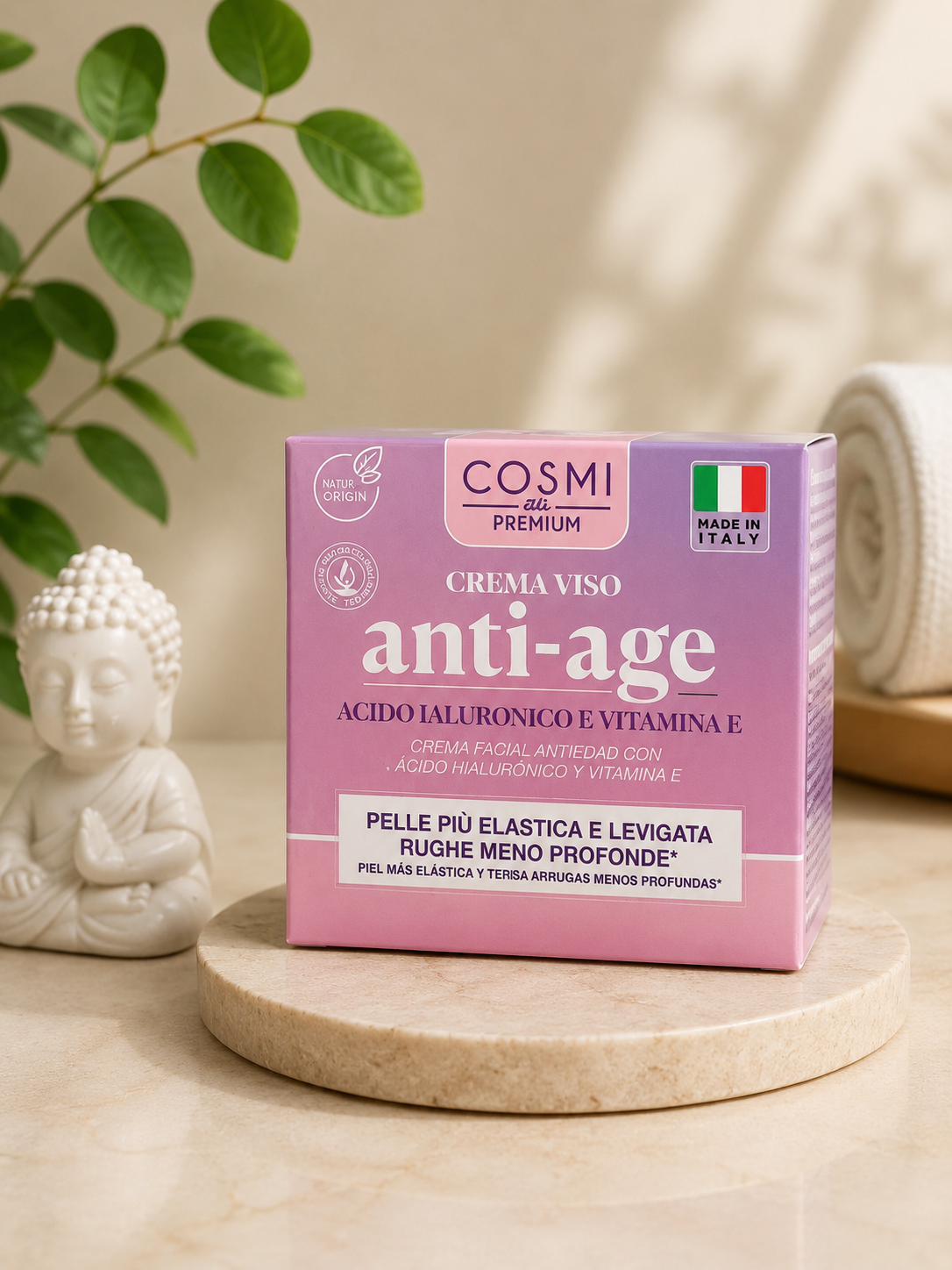 Crème Visage Anti-Âge Cosmi Premium – Acide Hyaluronique & Vitamine E