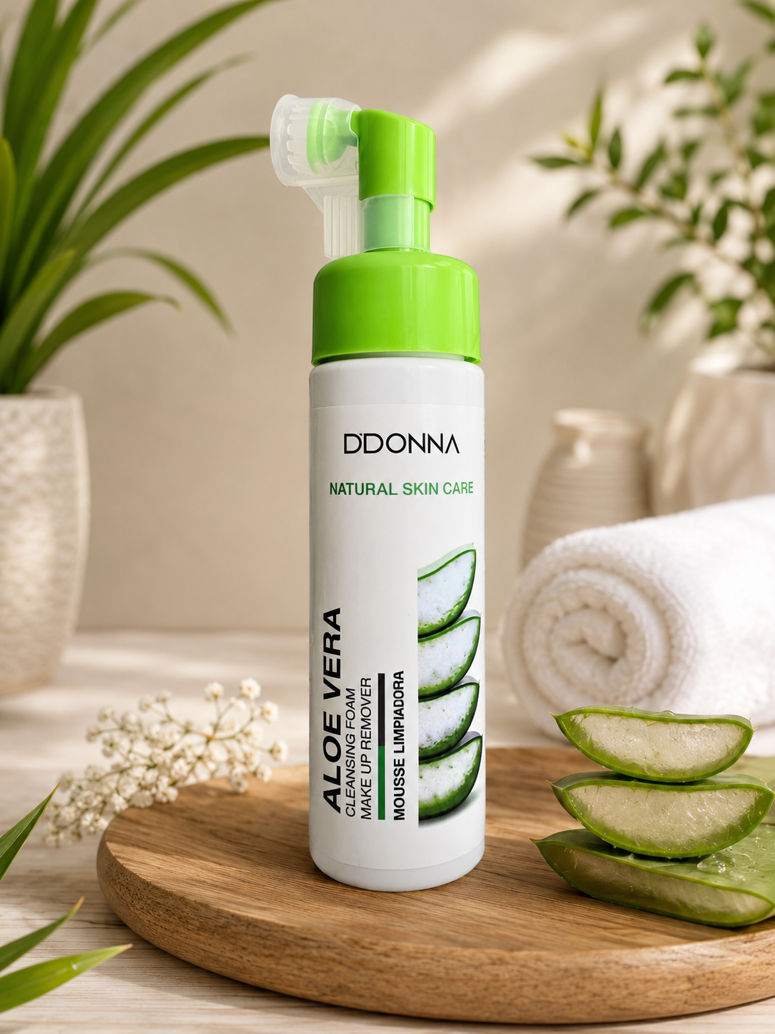 Mousse Nettoyante Visage Aloe Vera DDONNA – Démaquillant & Nettoyant Doux