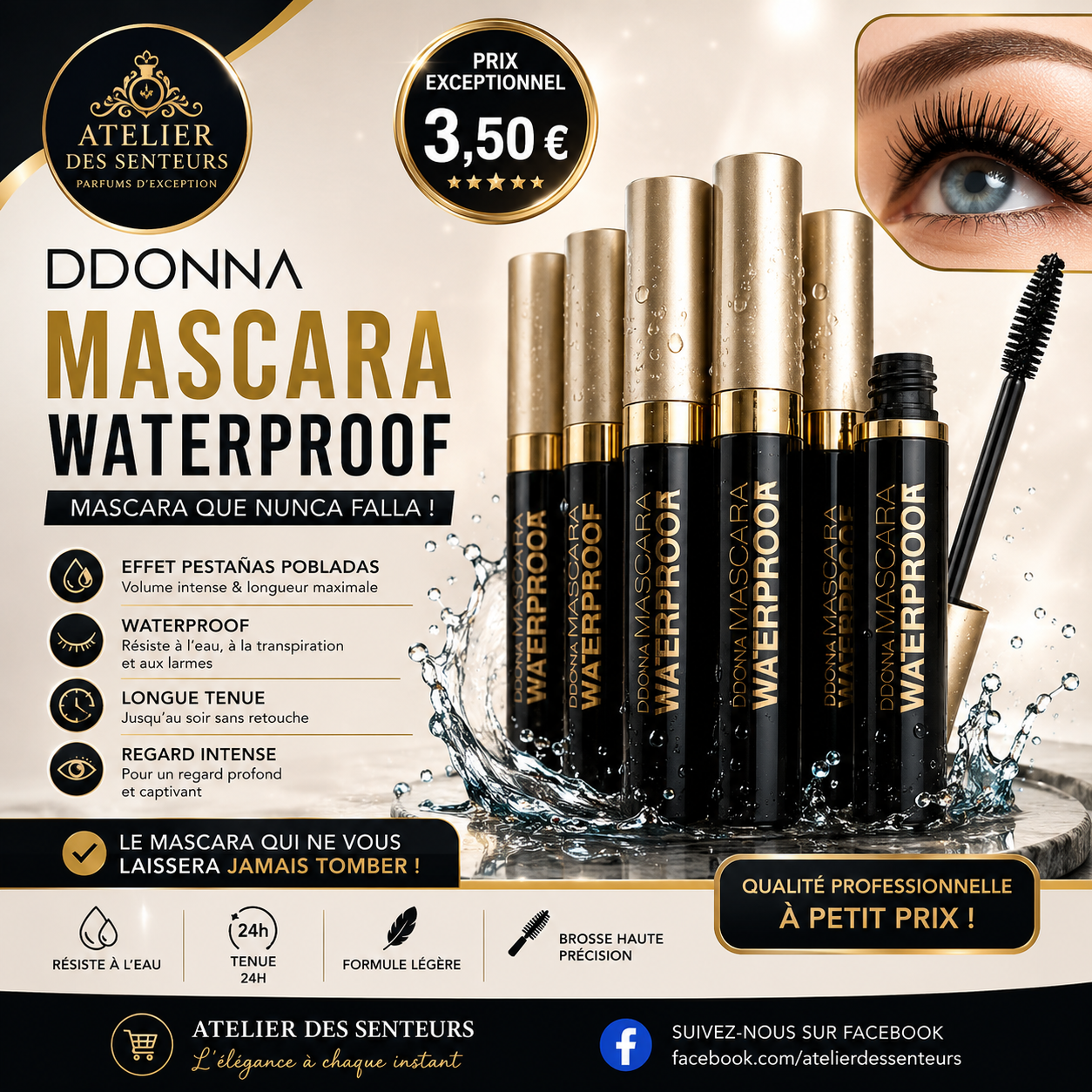 DDONNA Mascara Waterproof