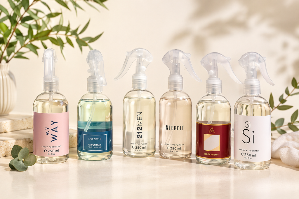 Sprays parfumés maison, textile et voiture – Senteurs longue durée