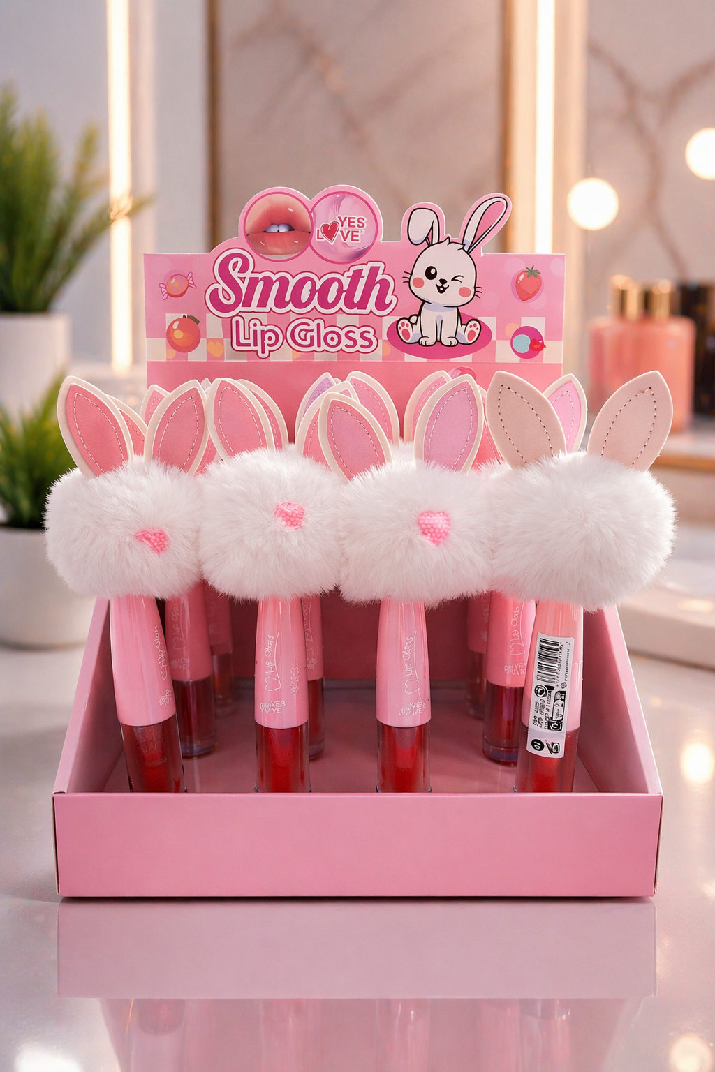 Gloss lèvres  kawai oreilles lapin - Brillant Hydratant effet glossy