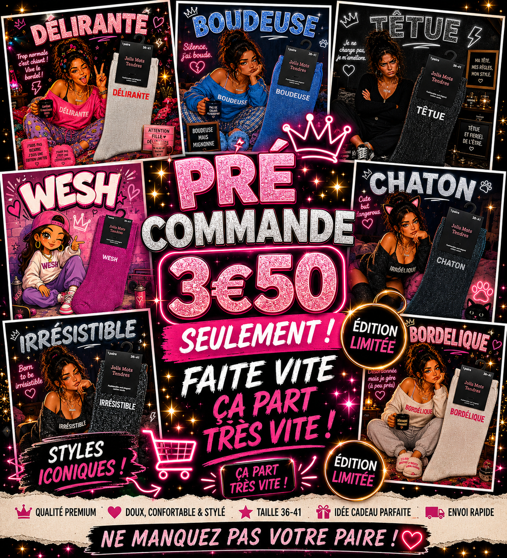 Chaussettes à Messages Femme – Collection Humour & Personnalité | Taille 36-41