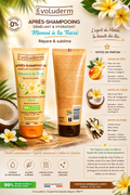 Après-Shampoing Hydratant Monoï à la Tiaré Evoluderm – Cheveux Normaux à Secs
