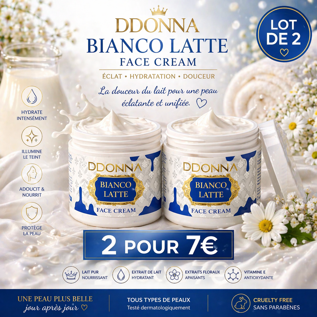✨ Crème visage hydratante Bianco Latte – Douceur & éclat naturel